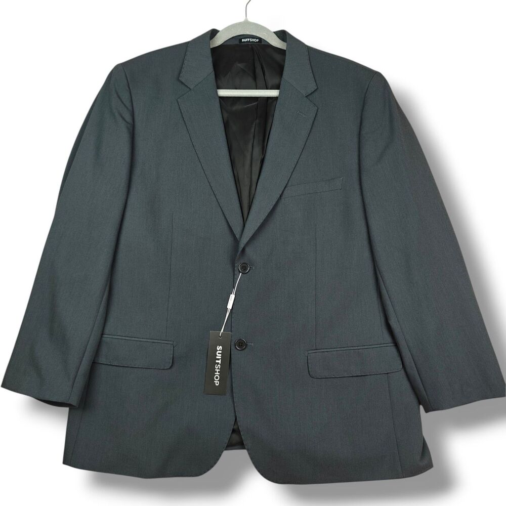 SuitShop 46S Charcoal Gray Suit Jacket Modern Fit Stretch NWT